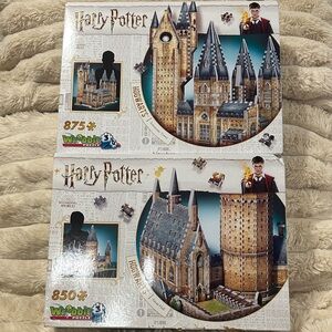 2 NIB Harry Potter Hogwarts 3D Puzzle Sets - Great Hall & Astronomy Tower